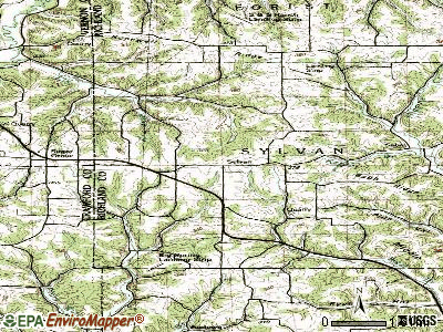 Sylvan topographic map