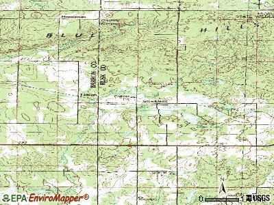 Strickland topographic map
