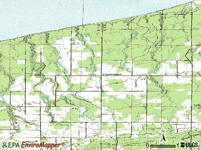 Cloverland topographic map