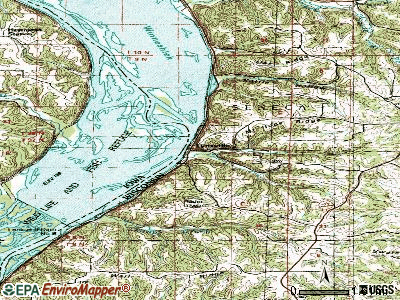 Lynxville topographic map