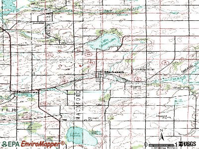 Markesan topographic map