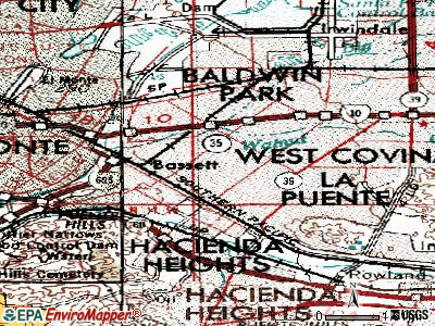 West Puente Valley topographic map