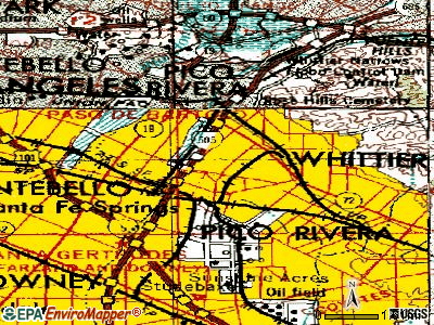 West Whittier-Los Nietos topographic map