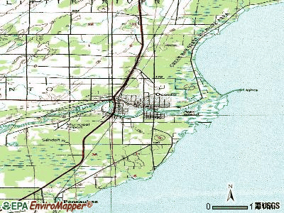 Oconto topographic map