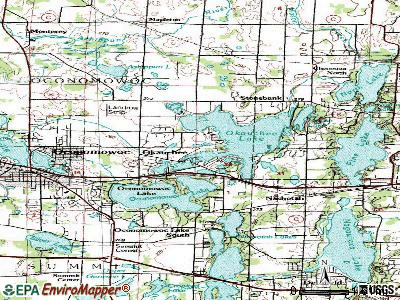 Okauchee Lake topographic map