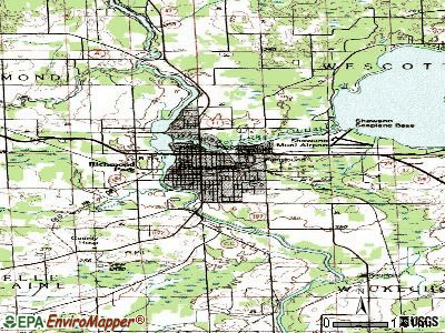 Shawano topographic map
