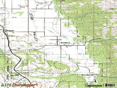 Bedford topographic map