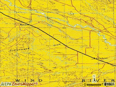 Crowheart topographic map