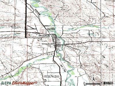 Greybull topographic map