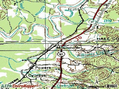Moundville topographic map