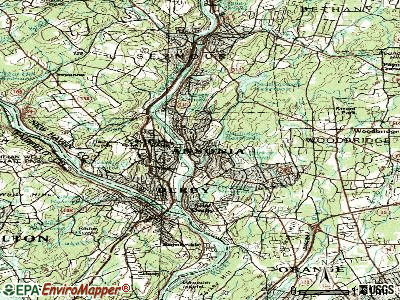 Ansonia topographic map