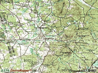 Central Somers topographic map
