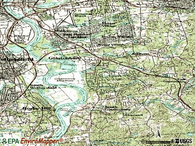 Glastonbury Center topographic map