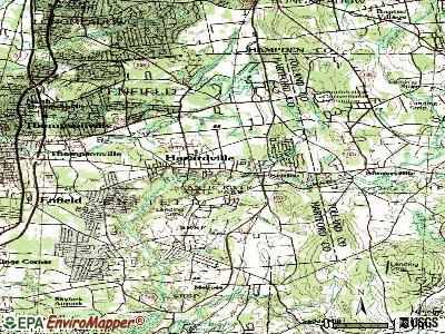 Hazardville topographic map