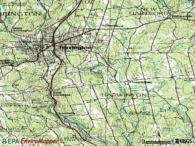 Northwest Harwinton topographic map