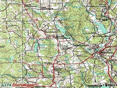 South Woodstock topographic map