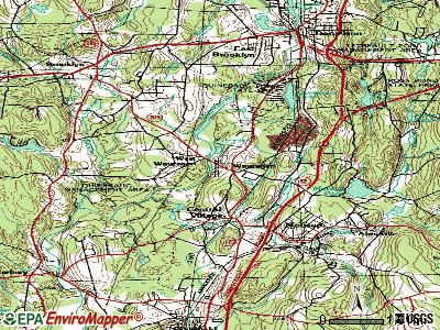 Wauregan topographic map