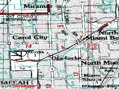 Bunche Park topographic map