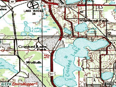 Crooked Lake Park topographic map