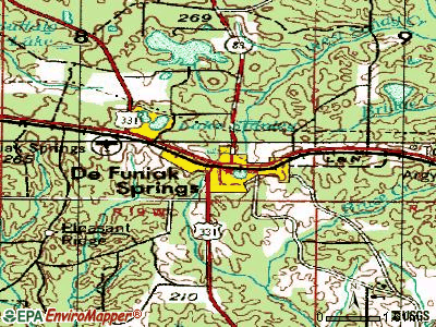 De Funiak Springs topographic map