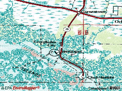 Everglades topographic map