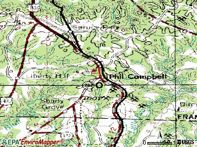 Phil Campbell topographic map