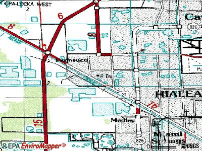Hialeah Gardens topographic map