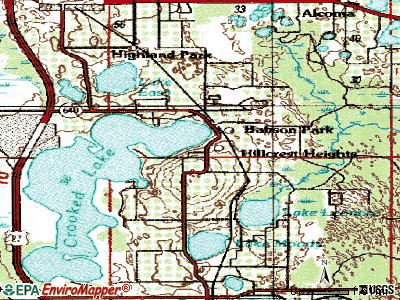 Hillcrest Heights topographic map