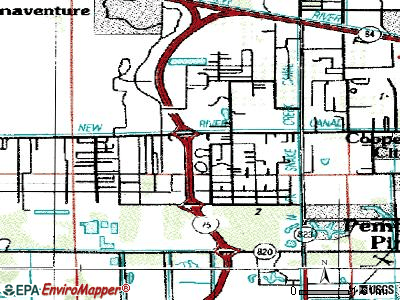 Ivanhoe Estates topographic map