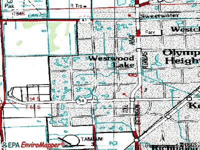 Kendale Lakes topographic map