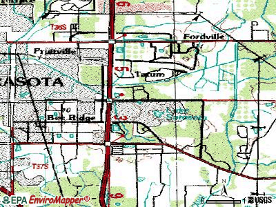 Lake Sarasota topographic map