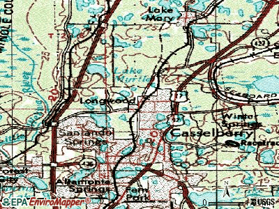 Longwood topographic map