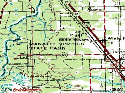 Manattee Road topographic map