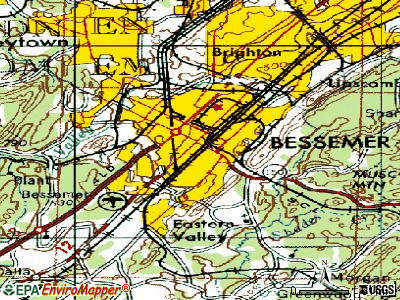 Bessemer topographic map