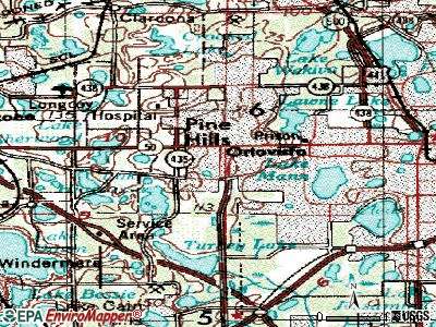 Orlovista topographic map
