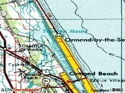 Ormond-By-The-Sea topographic map