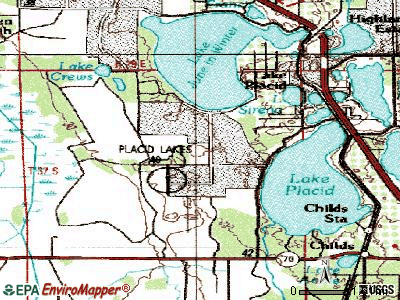 Placid Lakes topographic map