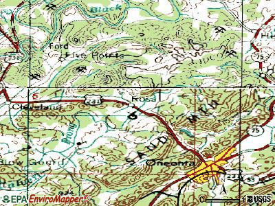 Rosa topographic map
