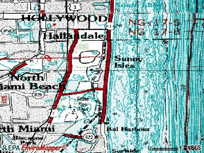 Sunny Isles Beach topographic map