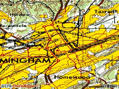 Birmingham topographic map