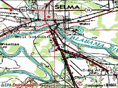 Selmont-West Selmont topographic map