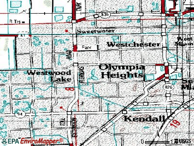 Westwood Lakes topographic map