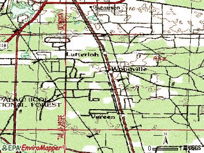Woodville topographic map