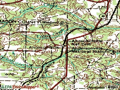 Andersonville topographic map