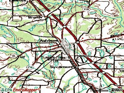 Ashburn topographic map