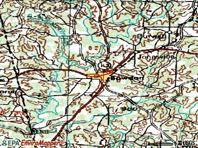 Bowdon topographic map