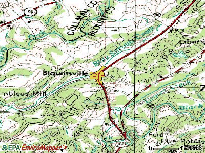 Blountsville topographic map