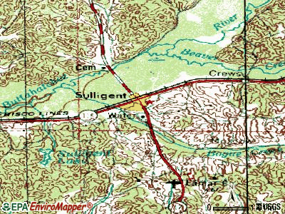 Sulligent topographic map