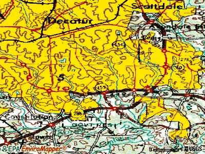 Candler-McAfee topographic map