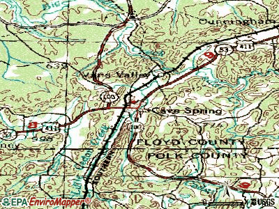 Cave Spring topographic map